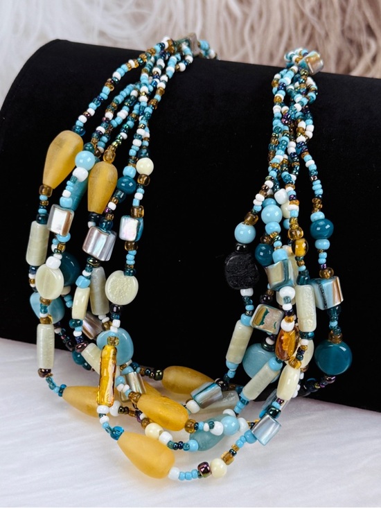 Jewelry - Beautiful, multi strand, multicolored, beaded boho island, chic costume necklace